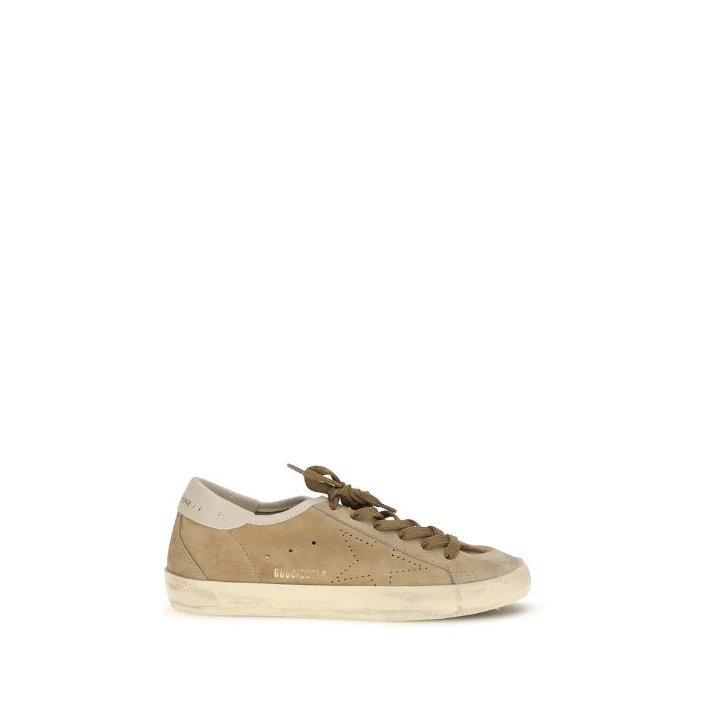 Golden Goose Sample Sale | Golden Goose Beige Calf Leather Bos Taurus Low Top Sneakers - | Designer outlet