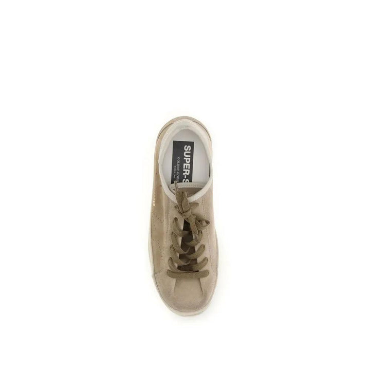 Golden Goose Sample Sale | Golden Goose Beige Calf Leather Bos Taurus Low Top Sneakers - | Designer outlet
