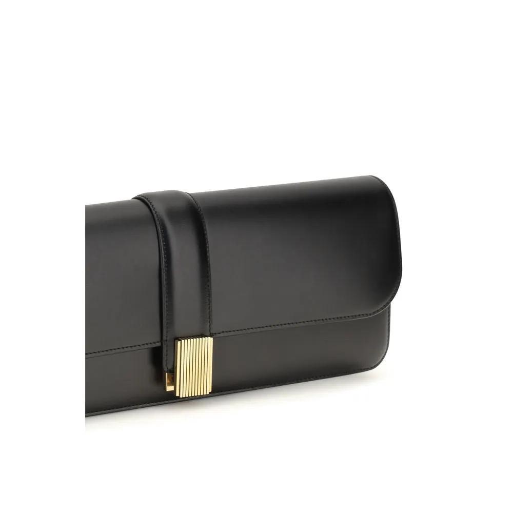 Khaite Sample Sale | Khaite Black Calf Leather Bos Taurus Clutch Bag - | Designer outlet