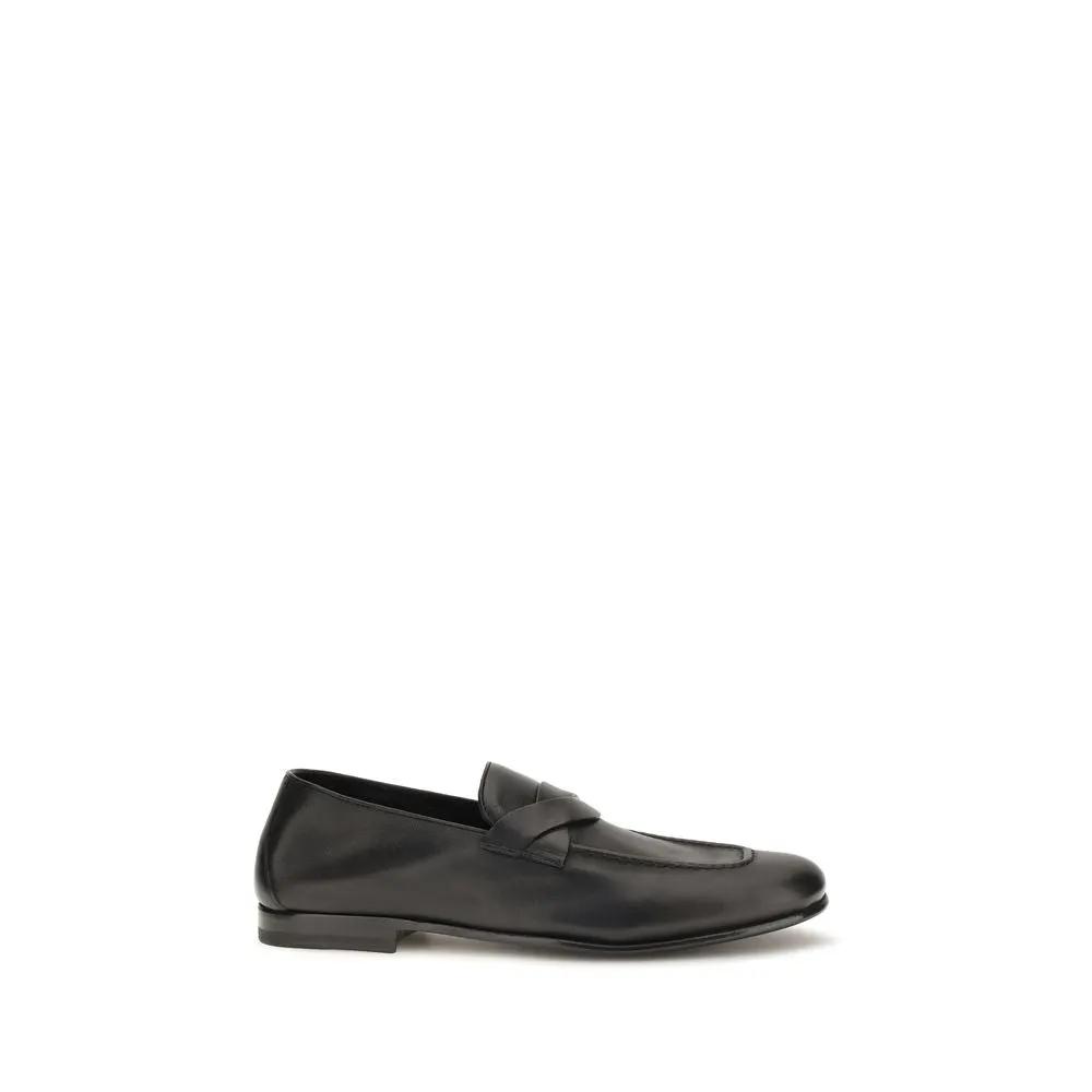 Tom Ford Sample Sale | Tom Ford Black Calf Leather Bos Taurus Slip-On Loafers - | Designer outlet