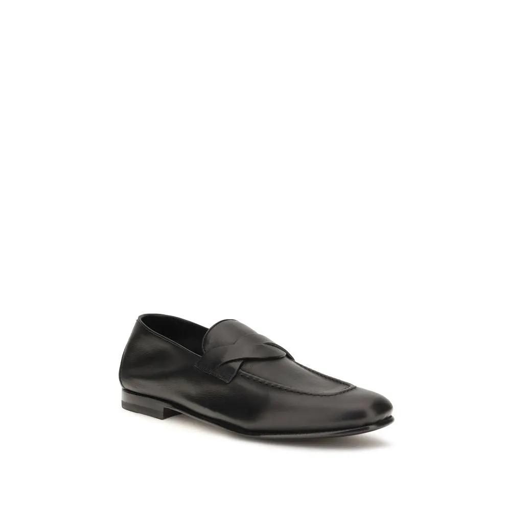 Tom Ford Sample Sale | Tom Ford Black Calf Leather Bos Taurus Slip-On Loafers - | Designer outlet
