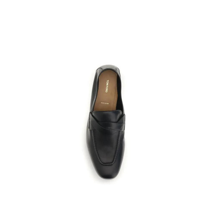 Tom Ford Sample Sale | Tom Ford Black Calf Leather Bos Taurus Slip-On Loafers - | Designer outlet