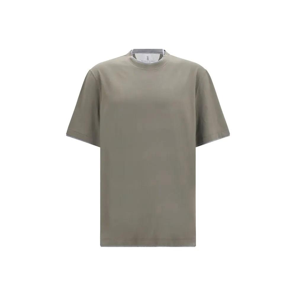 Brunello Cucinelli Sample Sale | Brunello Cucinelli Bicolor Cotton T-Shirt - | Designer outlet