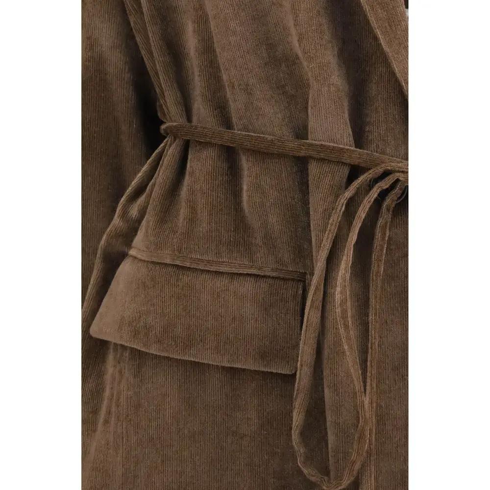 Brunello Cucinelli Sample Sale | Brunello Cucinelli Brown Viscose Full-Length Jacket - | Designer outlet