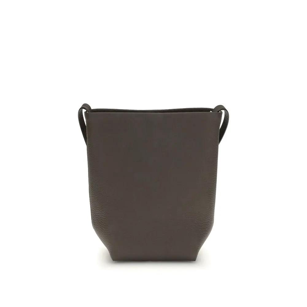 The Row Sample Sale | The Row Brown Calf Leather Bos Taurus Shoulder Bag - | Designer outlet