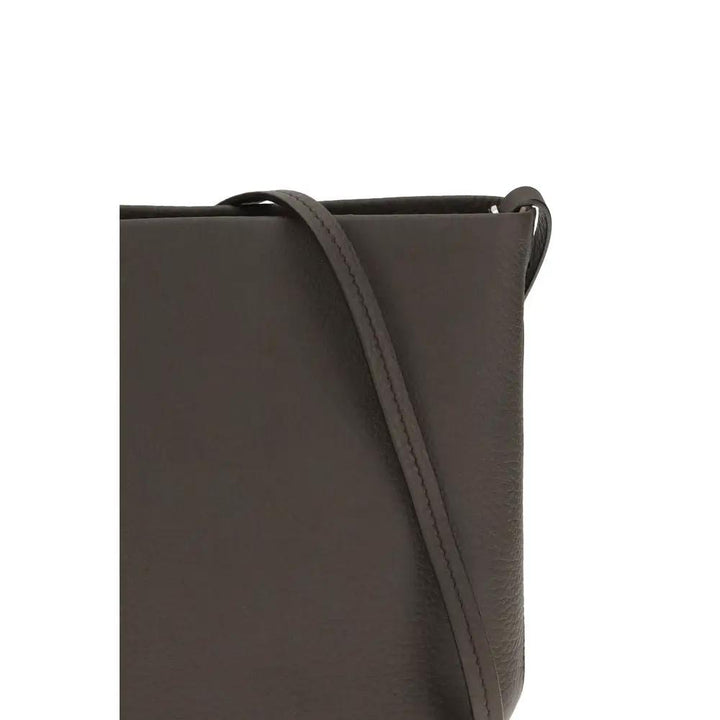 The Row Sample Sale | The Row Brown Calf Leather Bos Taurus Shoulder Bag - | Designer outlet