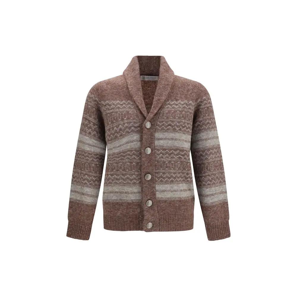Brunello Cucinelli Sample Sale | Brunello Cucinelli Bordeaux Alpaca Vicugna Pacos Cardigan - | Designer outlet
