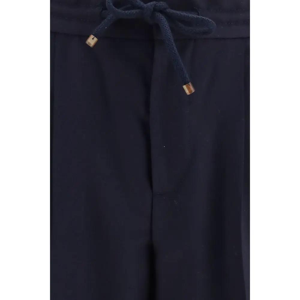 Brunello Cucinelli Sample Sale | Brunello Cucinelli Blue Wool Oves Aries Casual Pants - | Designer outlet