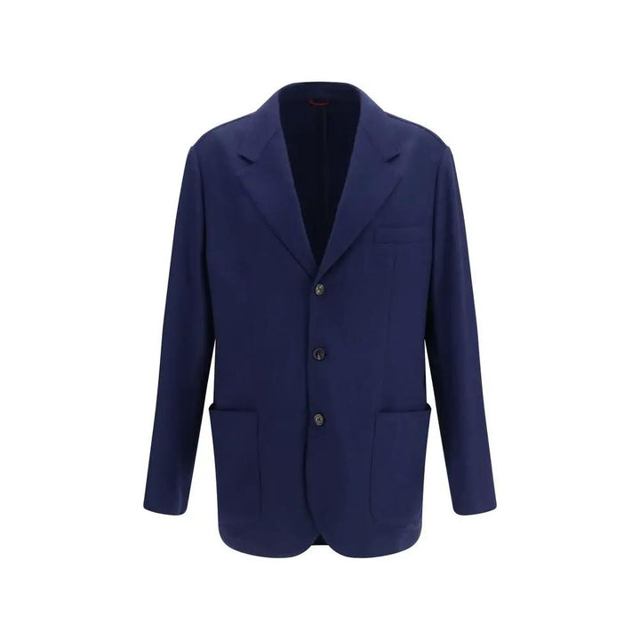Brunello Cucinelli Sample Sale | Brunello Cucinelli Blue Cashmere Full-Length Jacket - | Designer outlet
