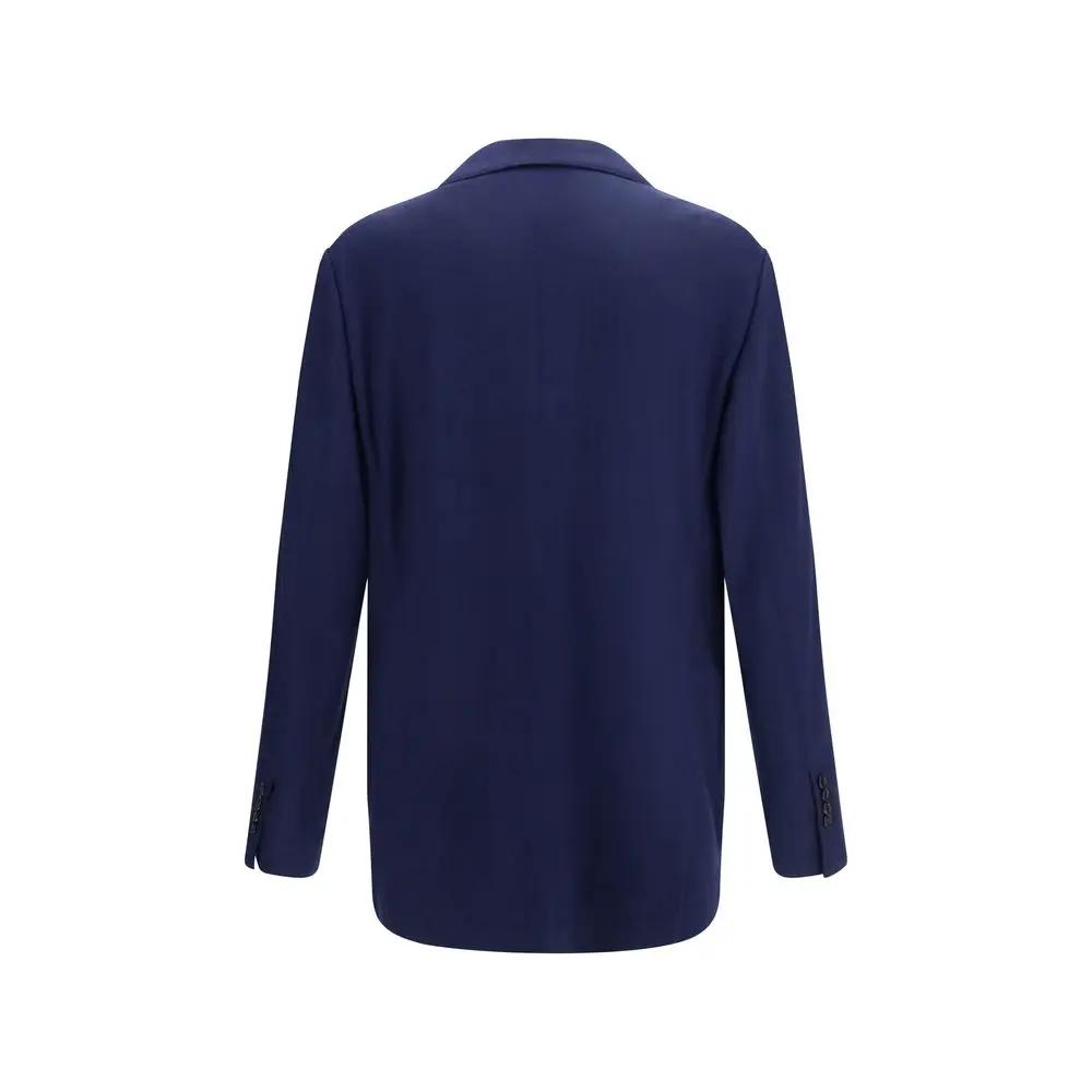 Brunello Cucinelli Sample Sale | Brunello Cucinelli Blue Cashmere Full-Length Jacket - | Designer outlet