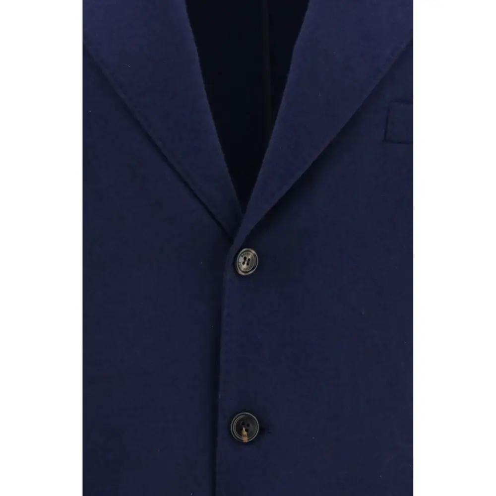 Brunello Cucinelli Sample Sale | Brunello Cucinelli Blue Cashmere Full-Length Jacket - | Designer outlet