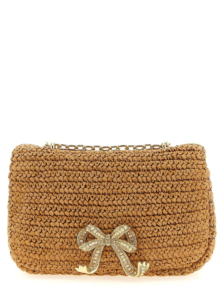 Self-Portrait Sample Sale | Self-Portrait Beige Raffia Shoulder Bag - | Designer outlet