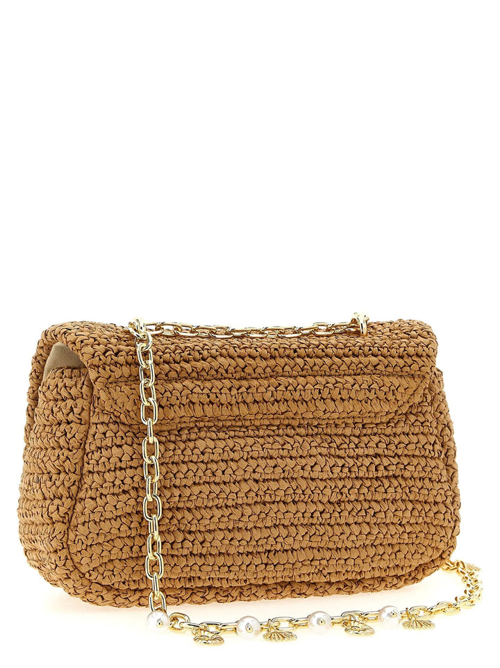 Self-Portrait Sample Sale | Self-Portrait Beige Raffia Shoulder Bag - | Designer outlet