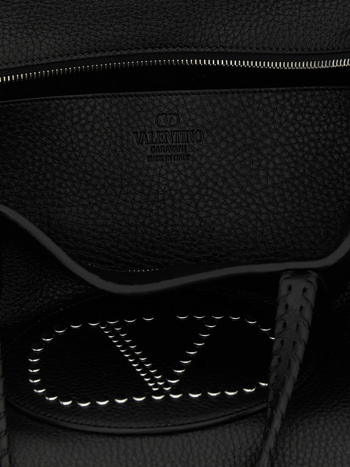 Valentino Garavani Black Calfskin Tote Bag