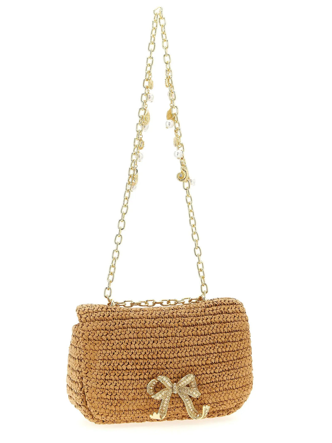 Self-Portrait Sample Sale | Self-Portrait Beige Raffia Shoulder Bag - | Designer outlet