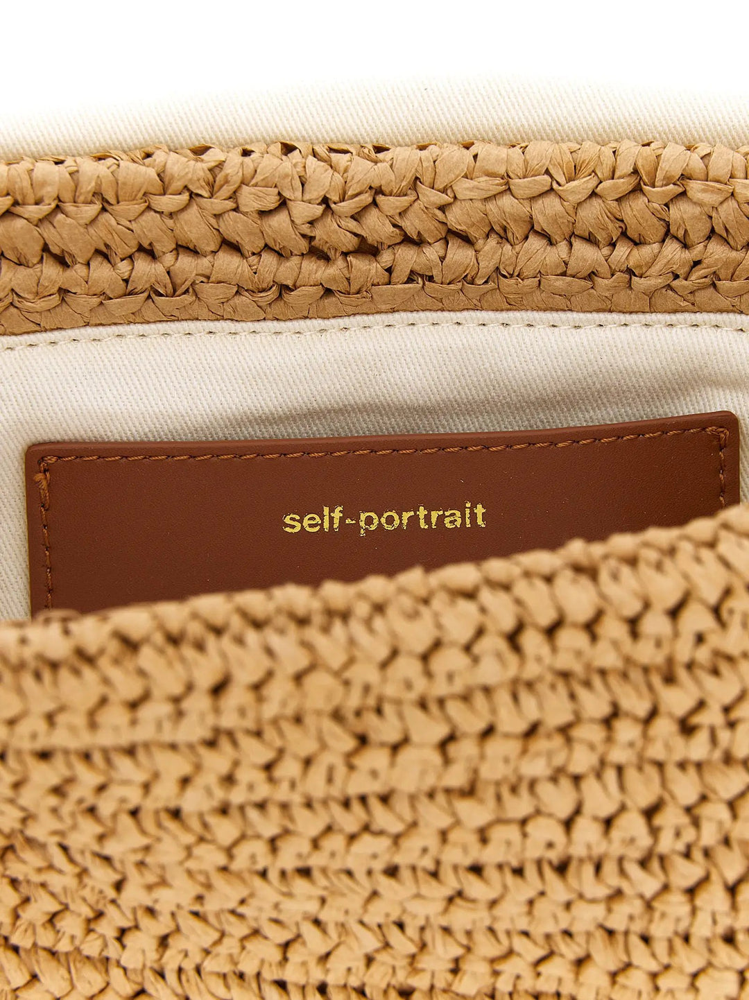 Self-Portrait Sample Sale | Self-Portrait Beige Raffia Shoulder Bag - | Designer outlet
