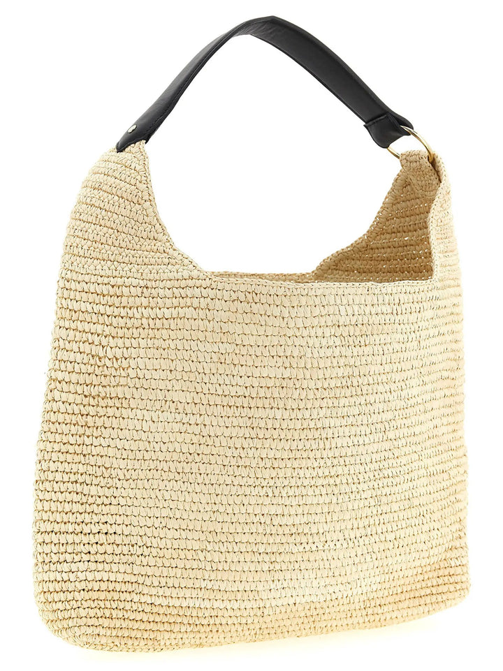 Maison Michel Beige Raffia Shoulder Bag