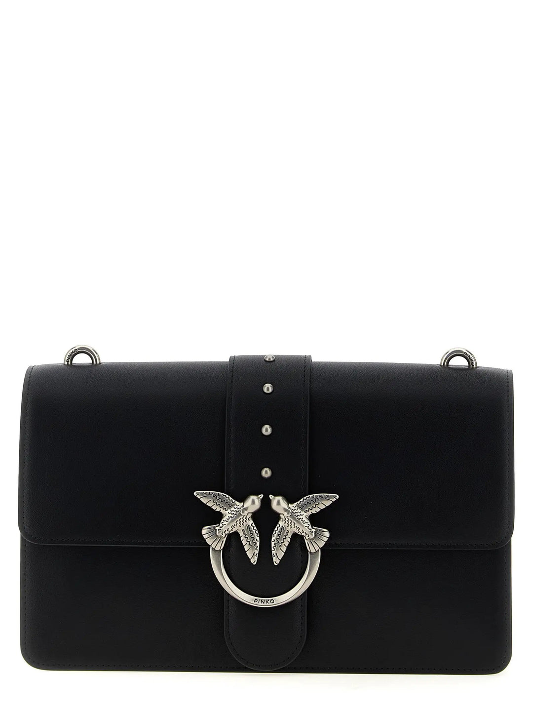 PINKO Black Goatskin Crossbody Bag