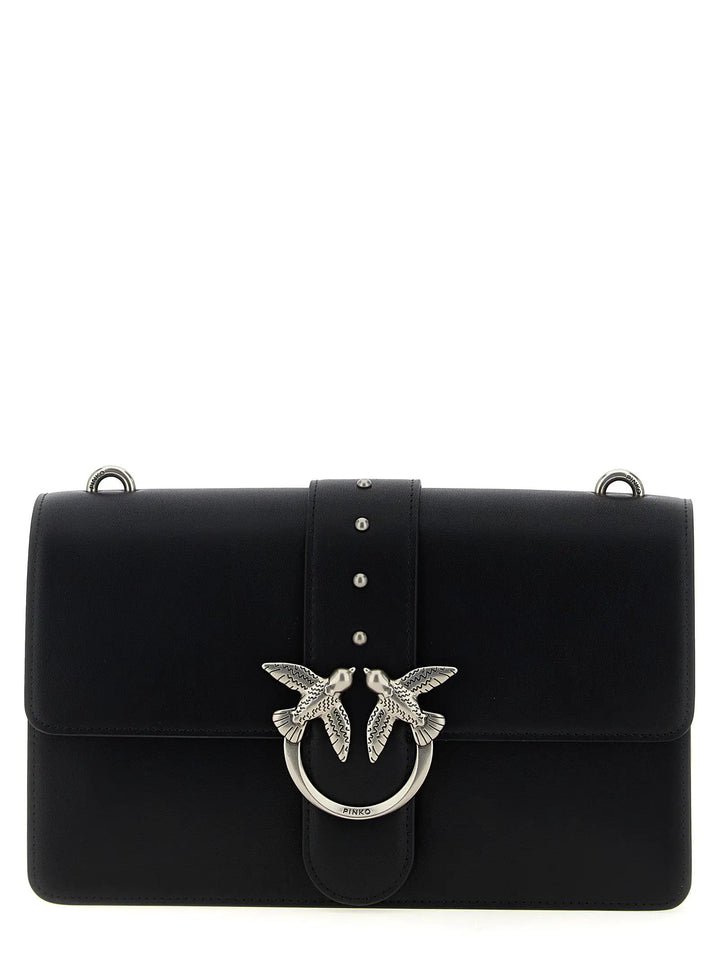 PINKO Black Goatskin Crossbody Bag