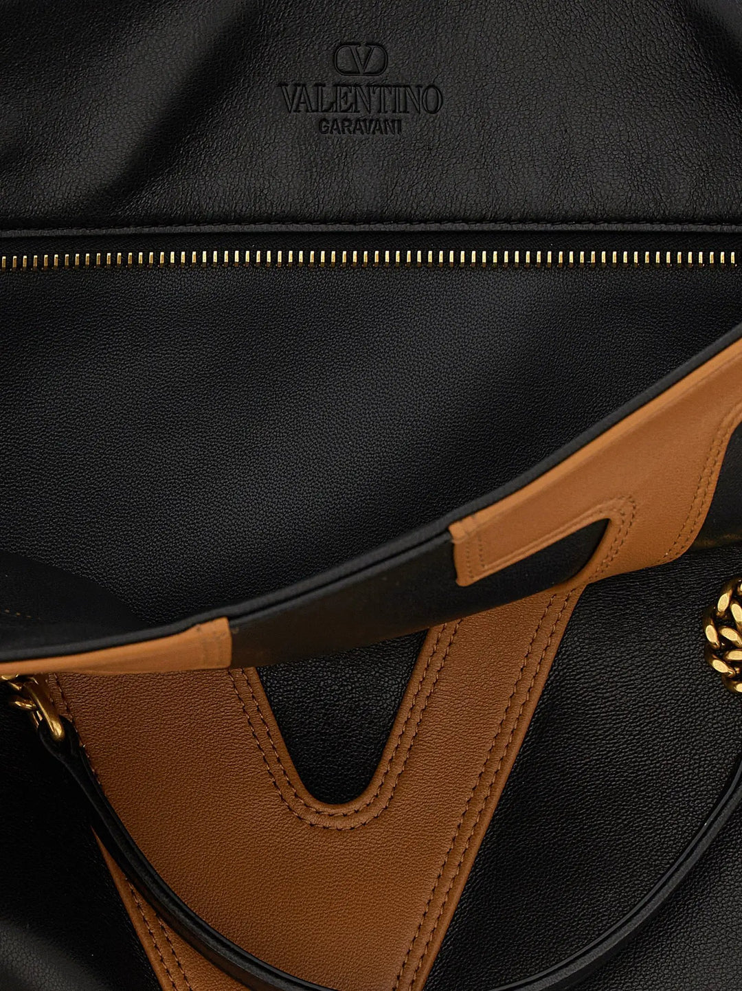 Valentino Garavani Brown Lamb Leather Tote Bag