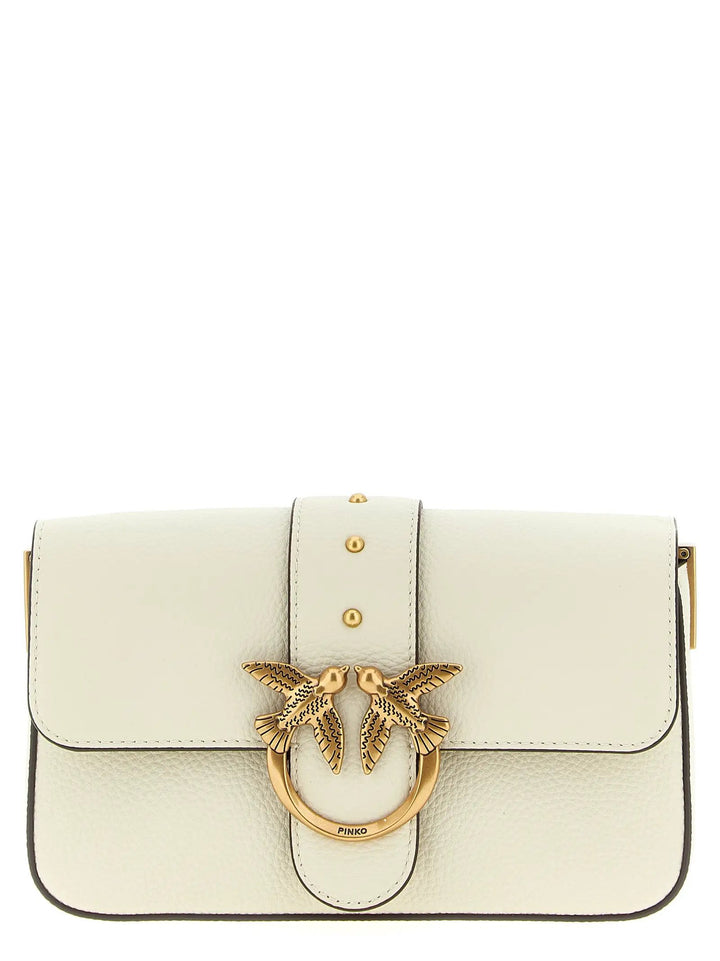 PINKO White Goatskin Crossbody Bag