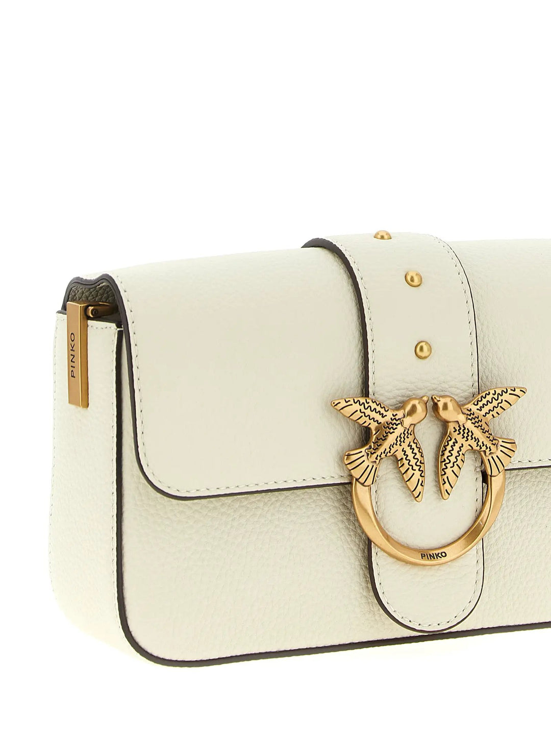 PINKO White Goatskin Crossbody Bag