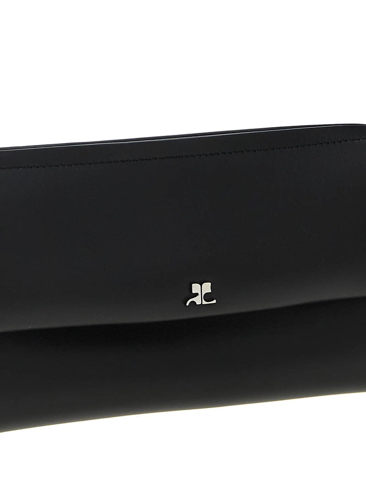 Courrèges Black Cowhide Clutch Bag