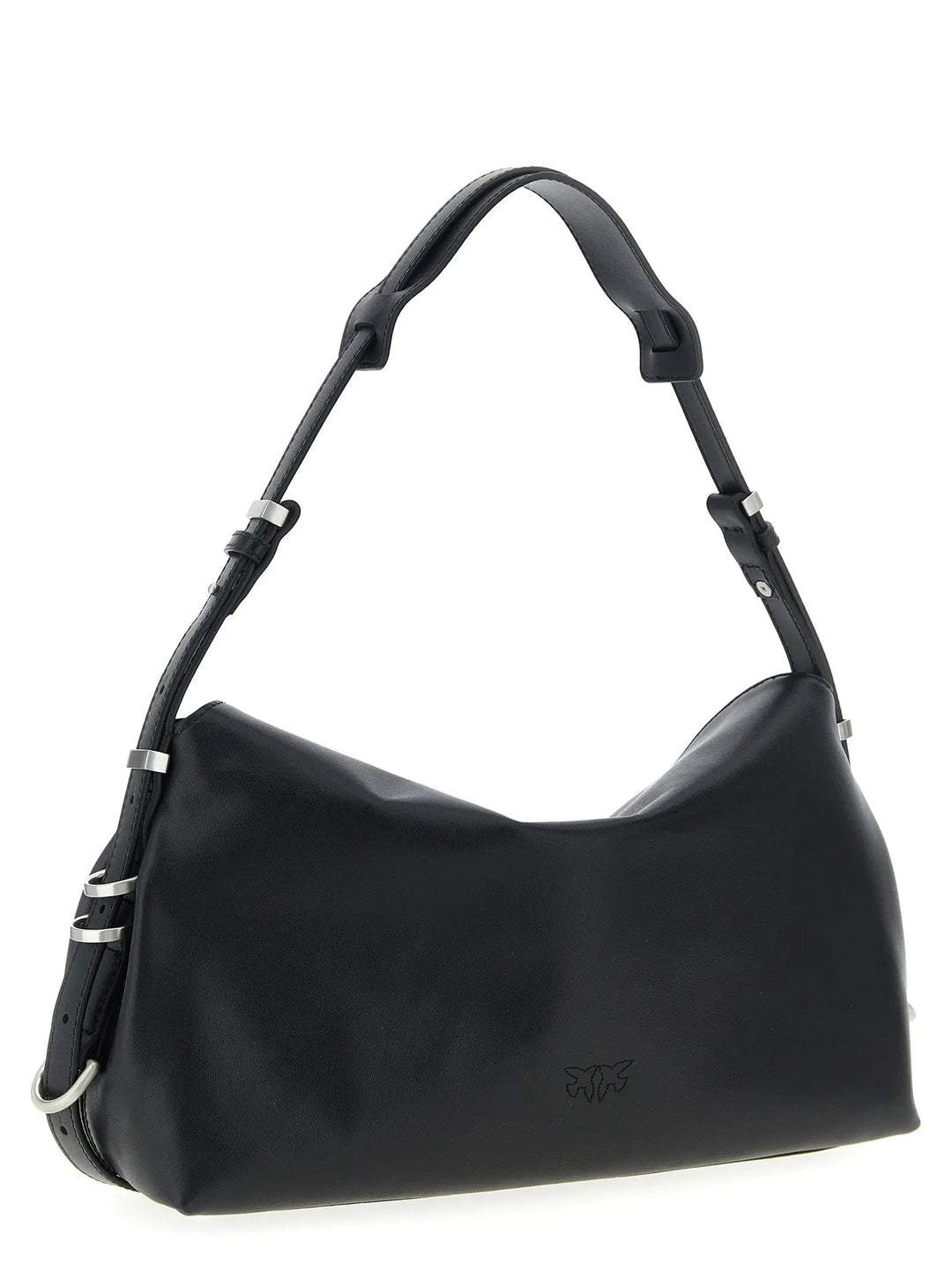 PINKO Black Goatskin Shoulder Bag