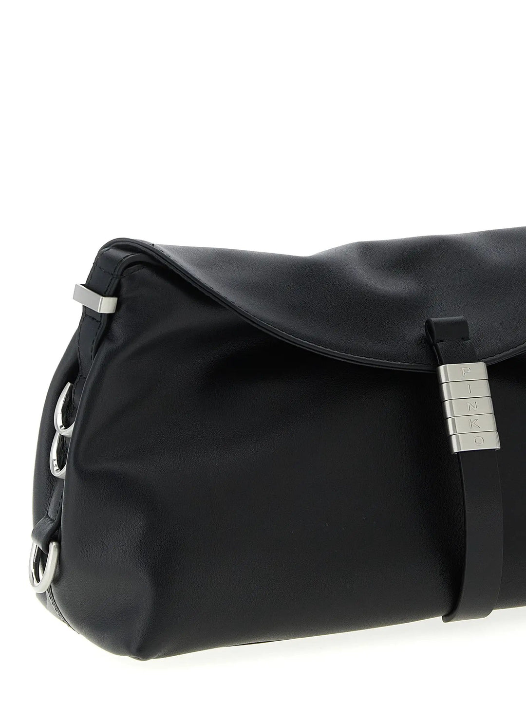 PINKO Black Goatskin Shoulder Bag