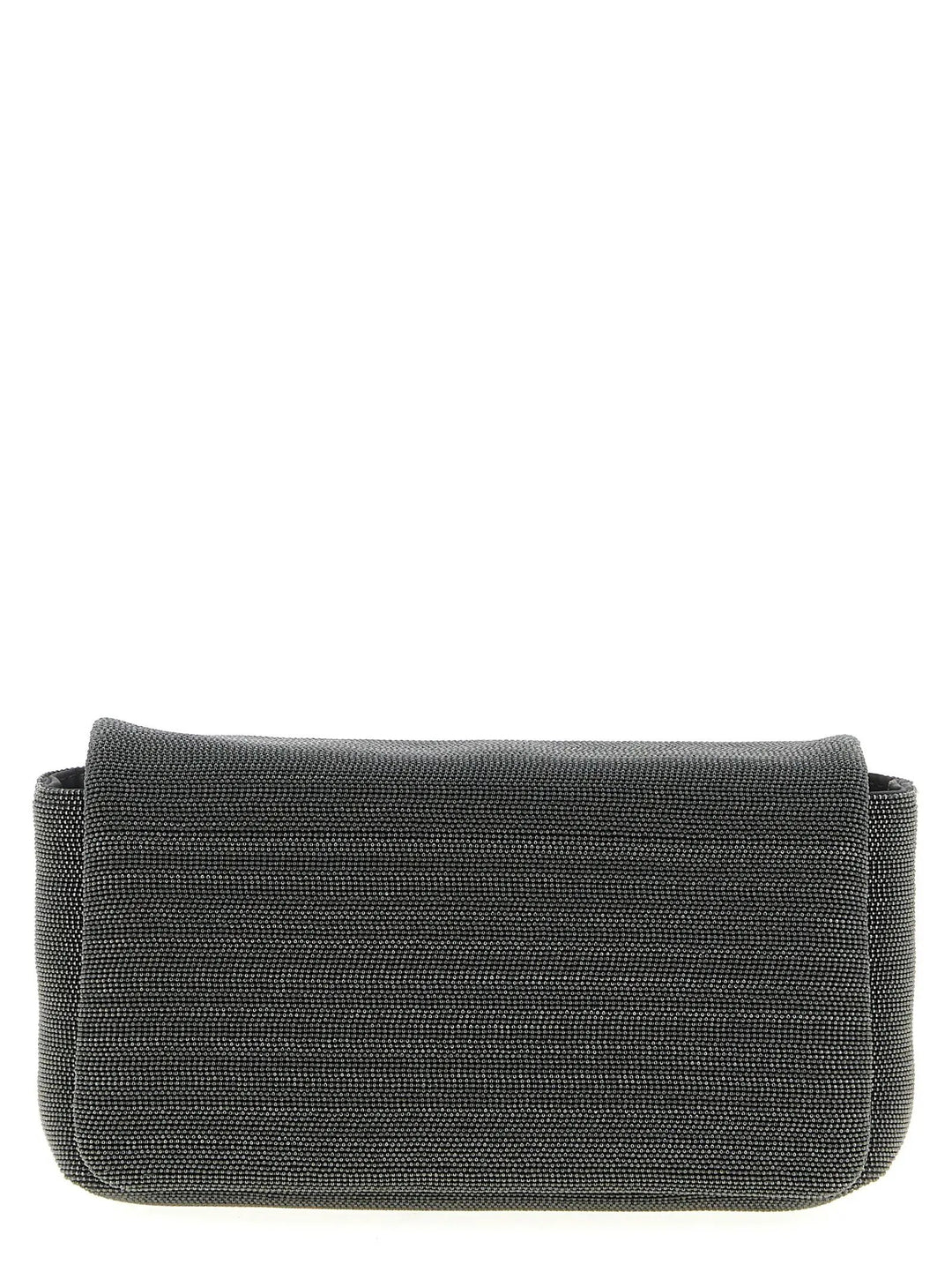 Brunello Cucinelli Black Leather Clutch Bag