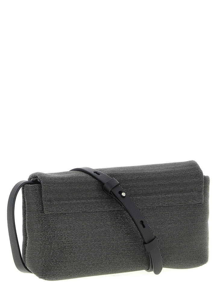 Brunello Cucinelli Black Leather Clutch Bag
