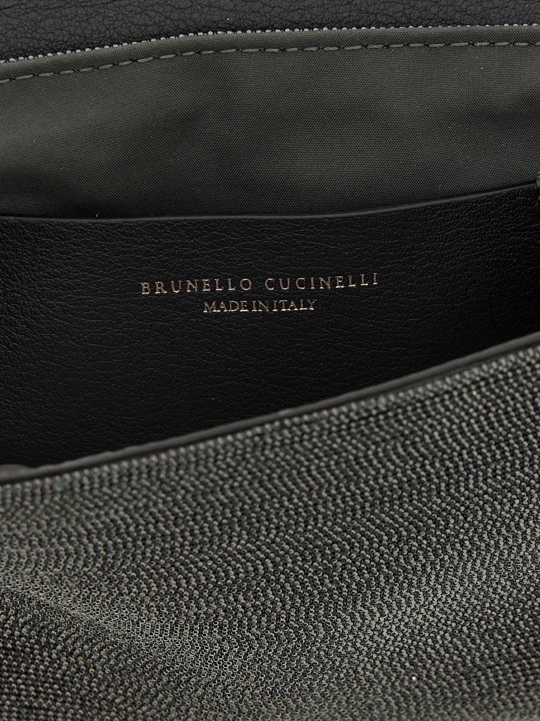 Brunello Cucinelli Black Leather Clutch Bag