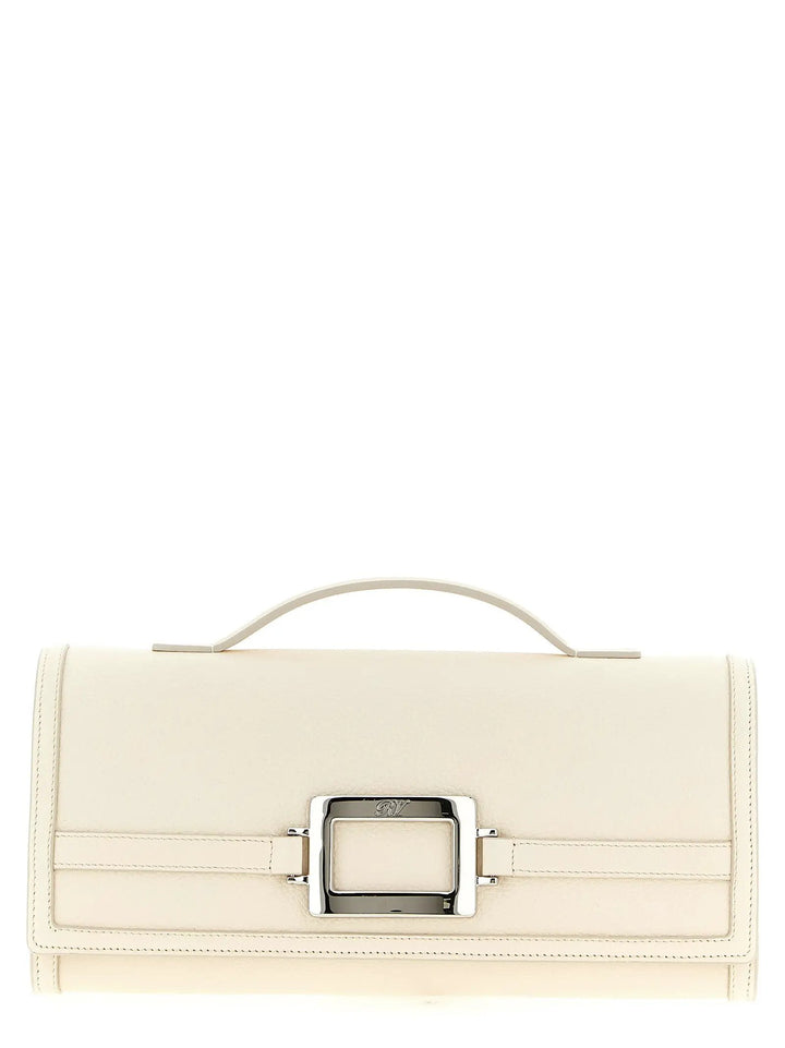 Roger Vivier White Calfskin Clutch Bag