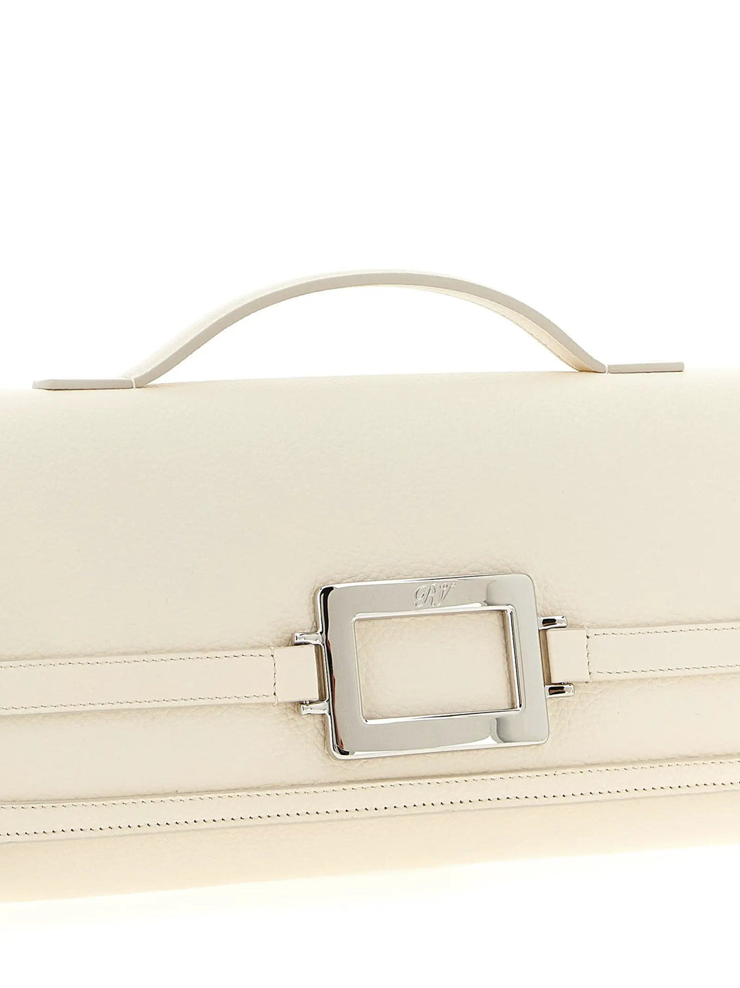 Roger Vivier White Calfskin Clutch Bag