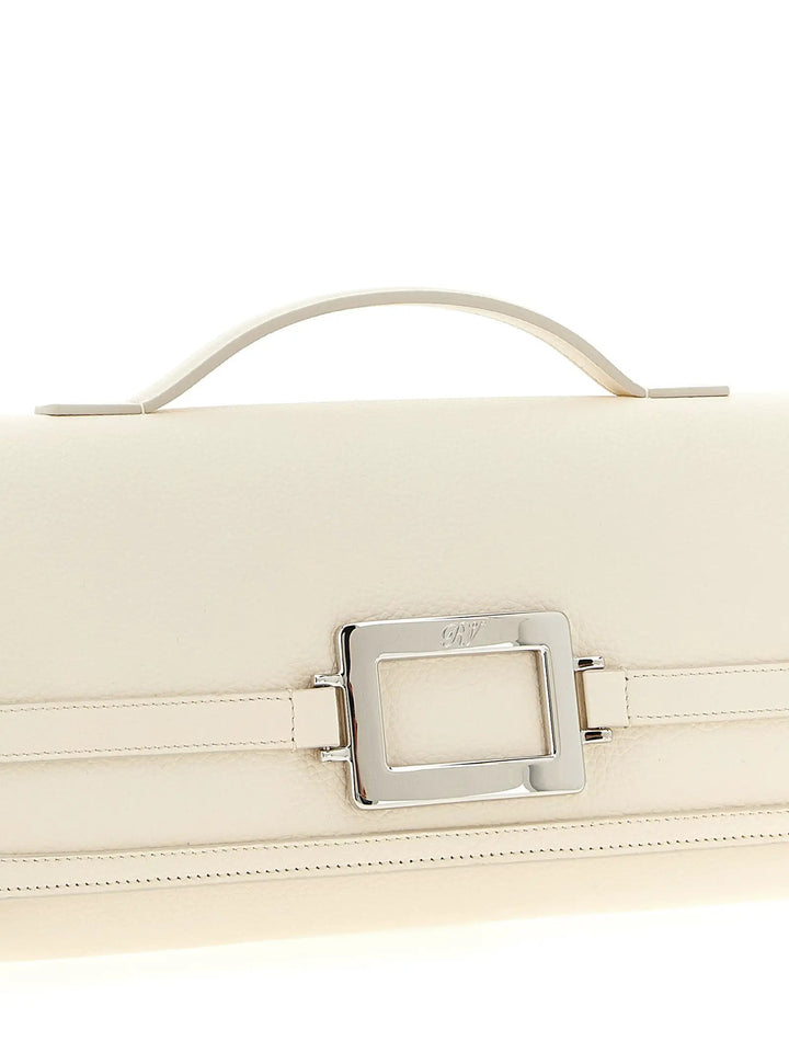 Roger Vivier White Calfskin Clutch Bag