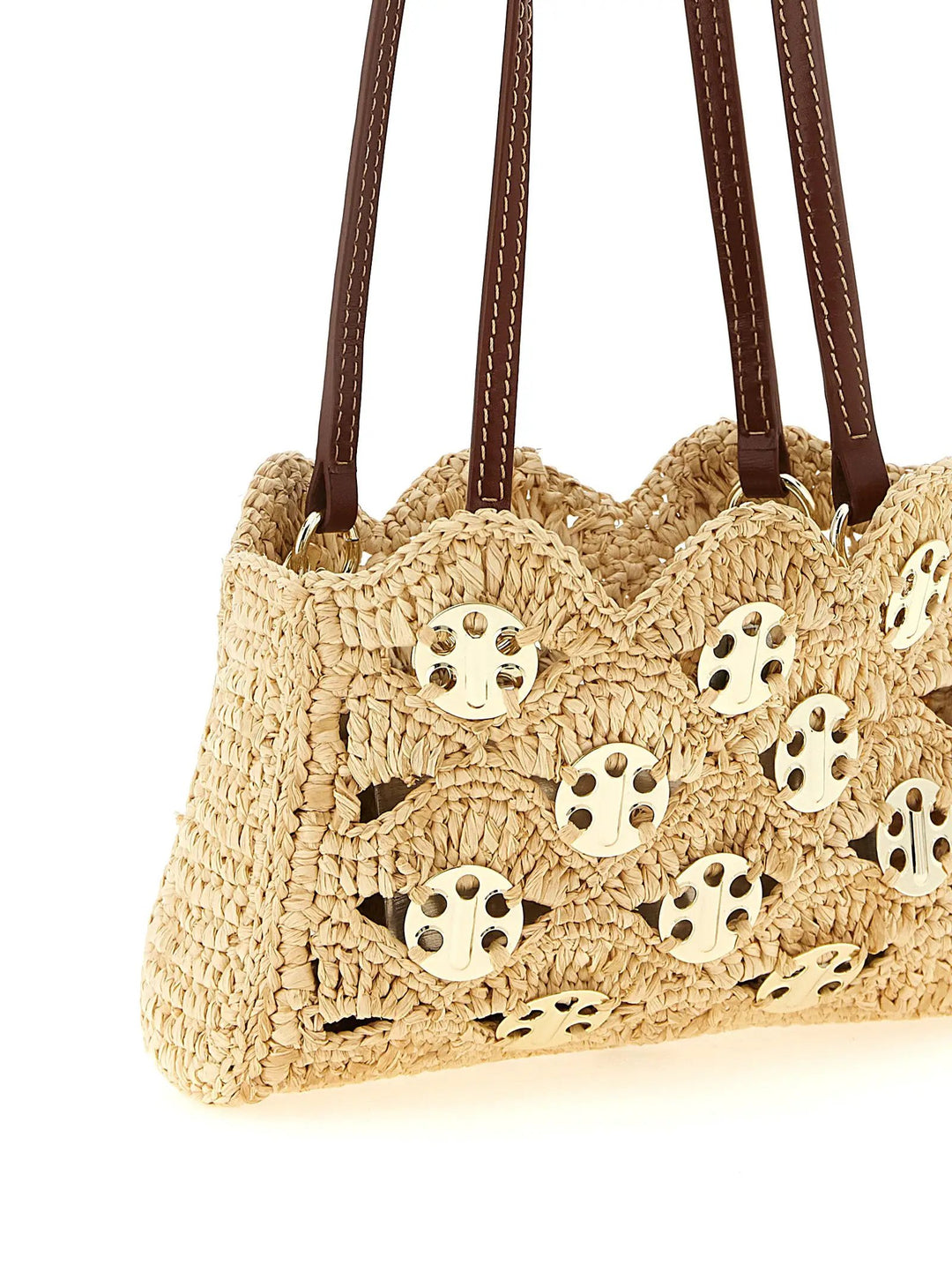 Paco Rabanne Beige Ramie Shoulder Bag