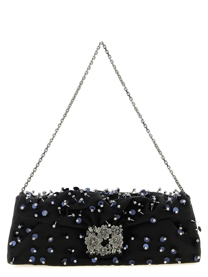 Roger Vivier Black Viscose Clutch Bag