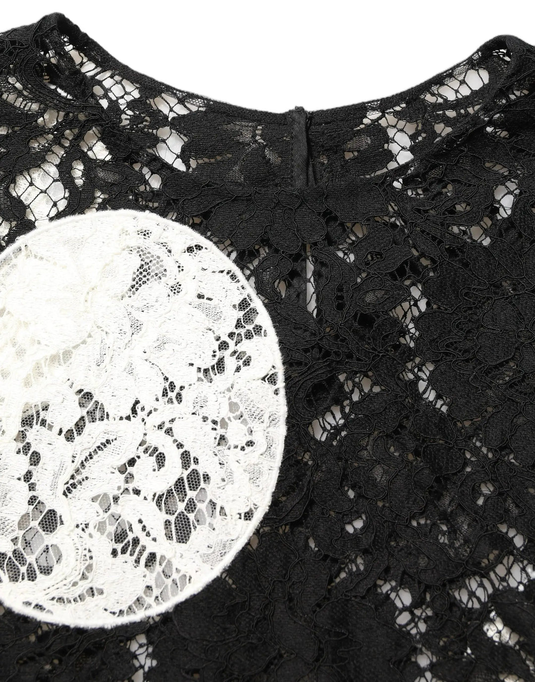 Dolce &amp; Gabbana Sample Sale | Dolce &amp; Gabbana Black White Floral Lace Short Sleeve Blouse Top - | Designer outlet