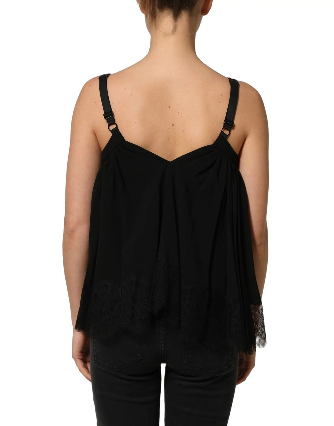 Dolce &amp; Gabbana Sample Sale | Dolce &amp; Gabbana Black Sleeveless Floral Lace Tank Blouse Top - | Designer outlet