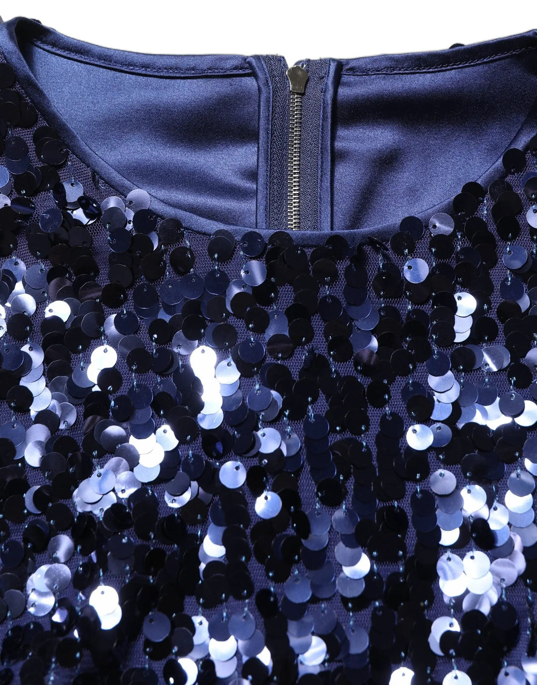 Dolce &amp; Gabbana Sample Sale | Dolce &amp; Gabbana Blue Sequined Long Sleeves Crop Blouse Top - | Designer outlet