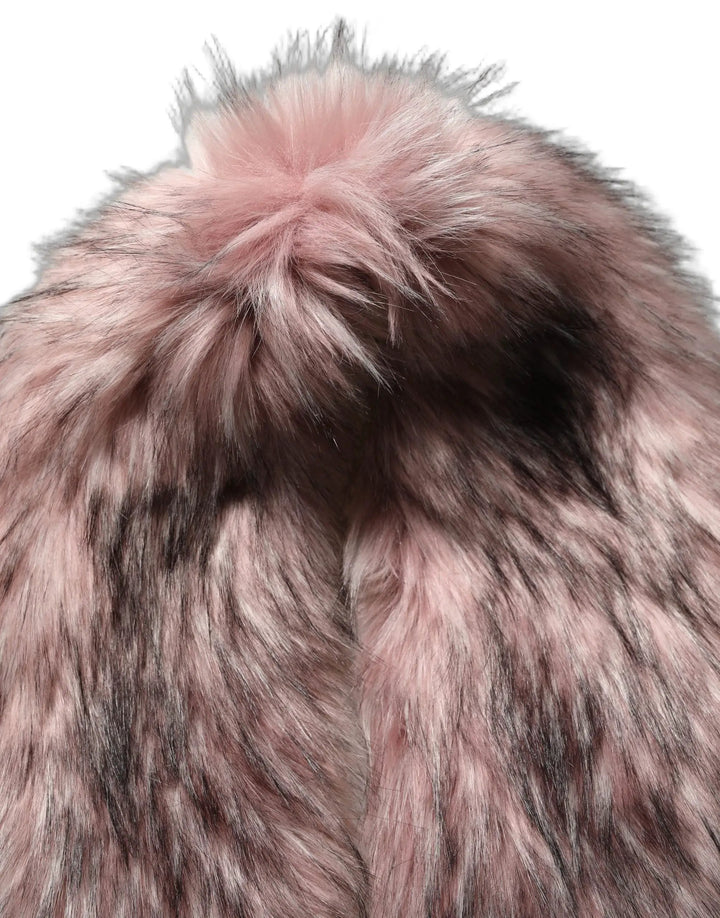 Dolce &amp; Gabbana Sample Sale | Dolce &amp; Gabbana Pink Acrylic Faux Fur Knit Shrug Vest Top - | Designer outlet