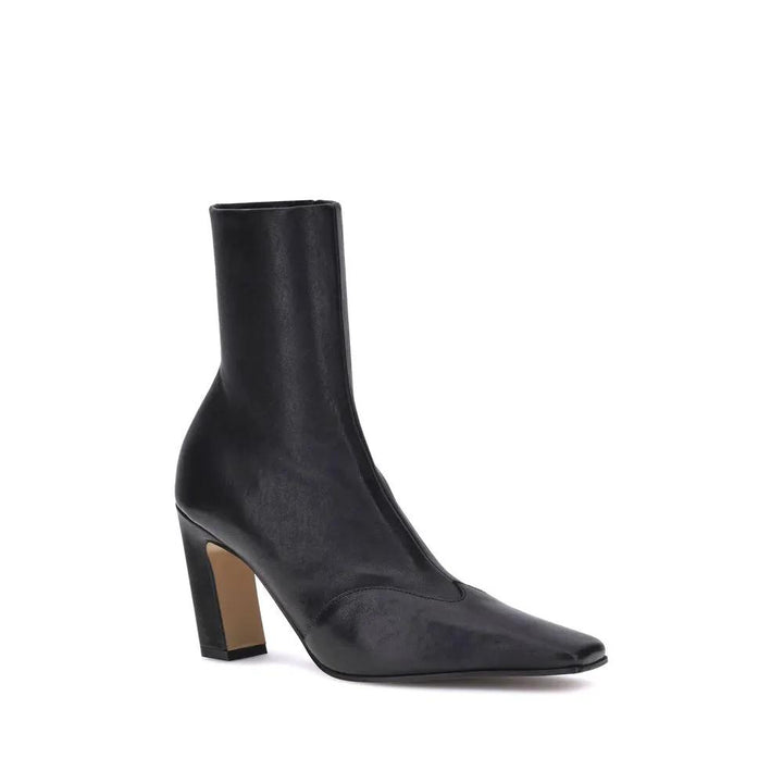 Khaite Sample Sale | Khaite Black Calf Leather Bos Taurus Ankle Boots - | Designer outlet