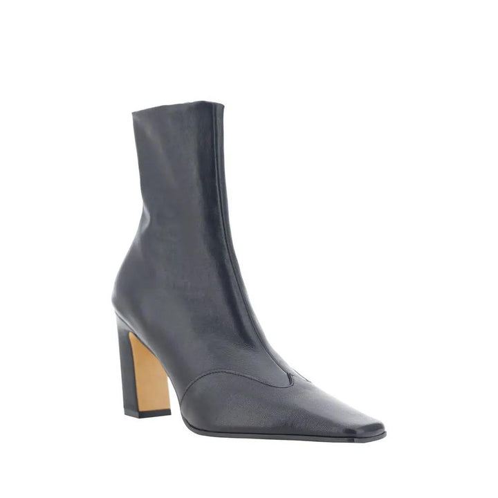 Khaite Sample Sale | Khaite Black Calf Leather Bos Taurus Ankle Boots - | Designer outlet