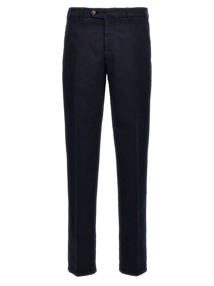 Brunello Cucinelli Blue Cotton Casual Pants