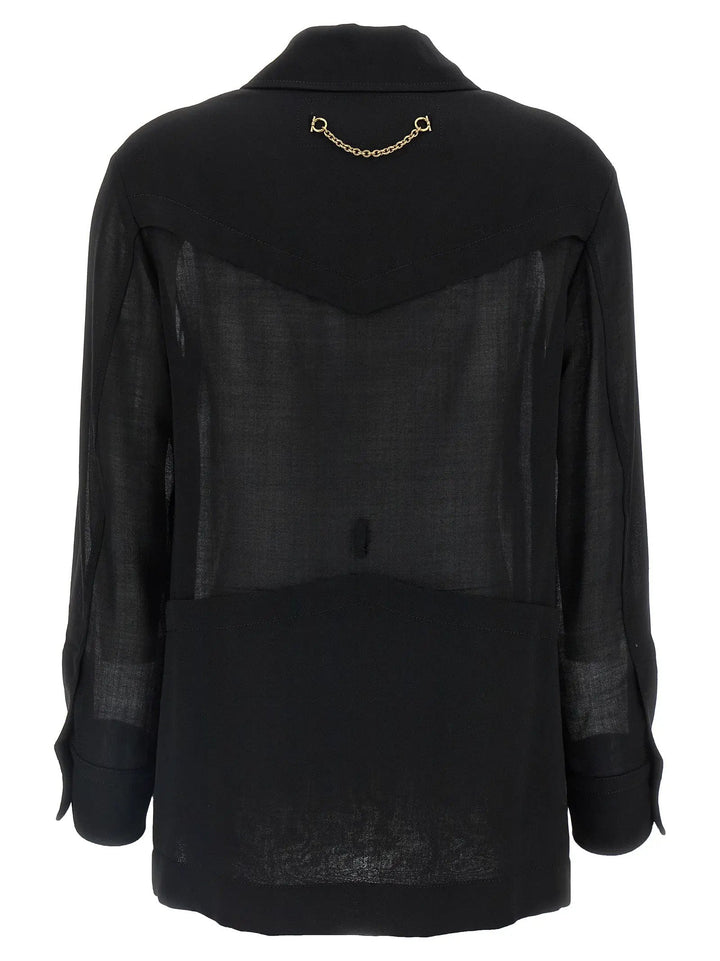 Ferragamo Black Virgin Wool Blouse