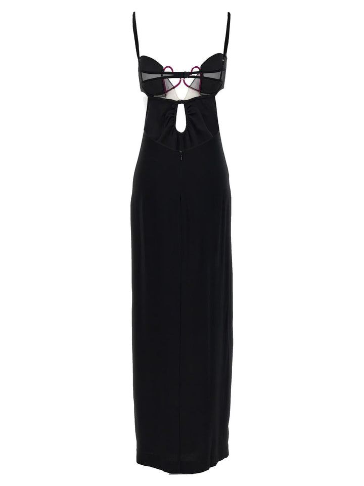 Nensi Dojaka Black Viscose Long Dress