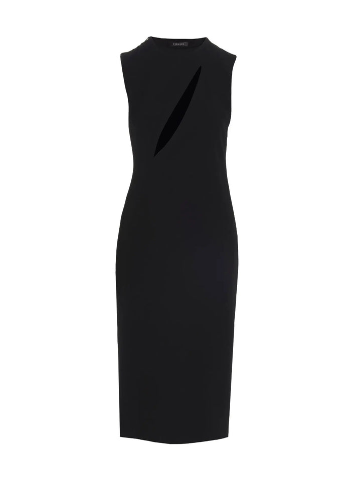 Versace Black Acetate Midi Dress