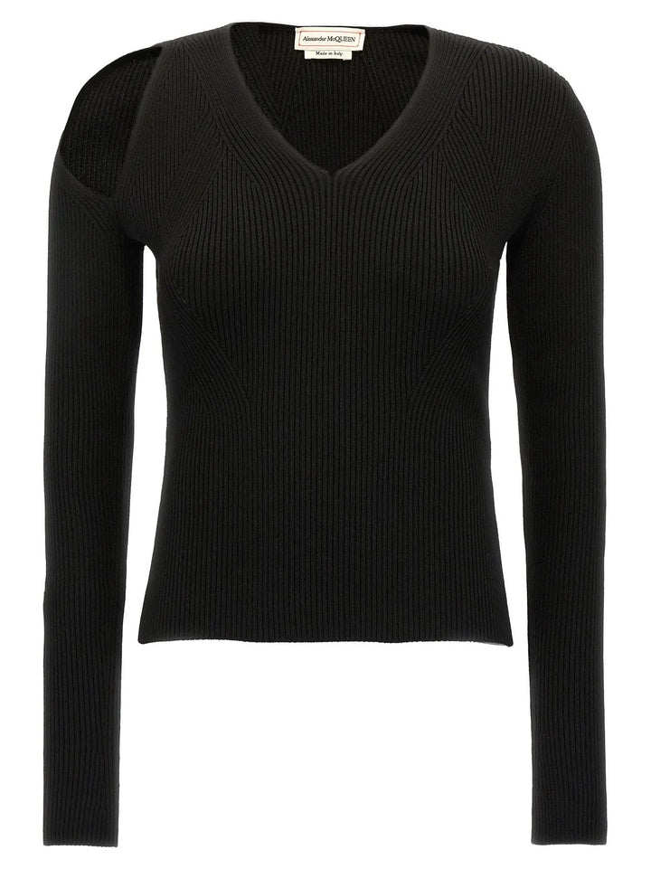 Alexander McQueen Black Wool Cardigan