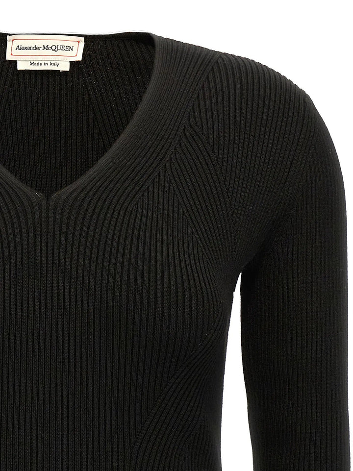 Alexander McQueen Black Wool Cardigan