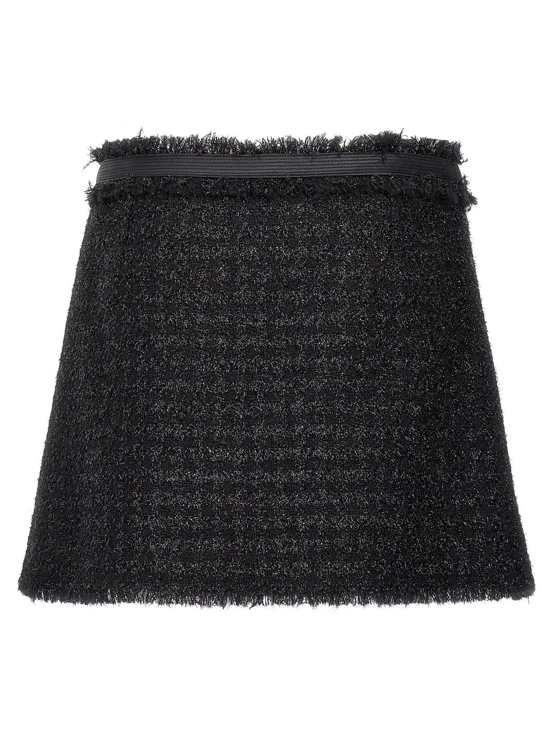 Versace Black Virgin Wool Long Skirt